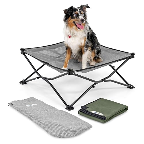 Coolaroo On-The-Go Elevated Dog Bed Kit – Portable & Cooling Trav...