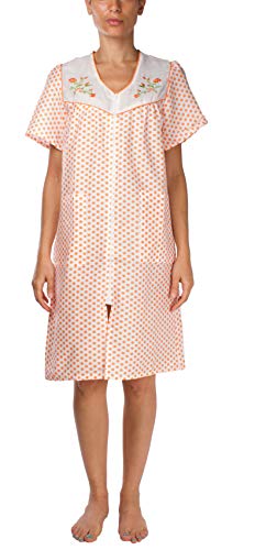 Shift Duster Housekeeping Zipper Front Dress - Medium to 3X Available (2011) (Orange, Extra Large)