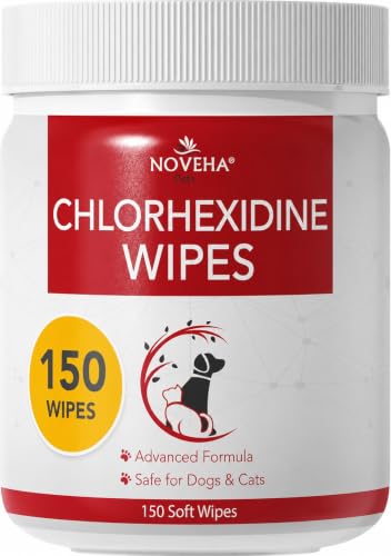 NOVEHA Pet Wipes - Formulated Pet Wipes - for Facial and Finger Folds Underarms - 3 x 2 Size (150 Counts)