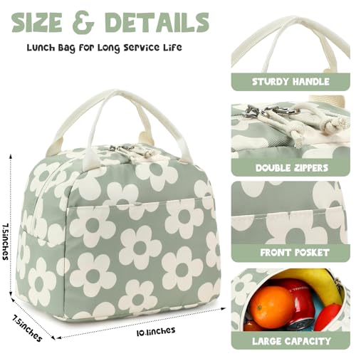 image for Bluboon Lunch Bag for Women Men Cute Corduroy Lunch Tote Bags Reusable