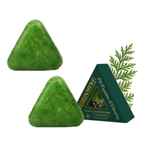 Champú sólido Nature Triangle 2025, champú sólido ecológico a base de plantas, hidratante y anticaída, refrescante y no graso, limpieza suave y cuidado nutritivo para mujeres y hombres (120 g)