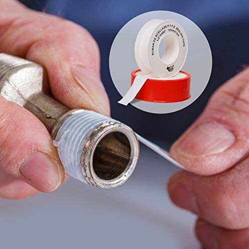 D.N Teflon Tape Premium Grade (PTFE) Thread Seal Tape for Plumbers | General Purpose Water Pipe Sealant Tape | 1/2″ Width x 480 ″ Length – White (Pack 1)