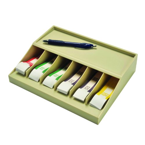 MMF Industries Bill Strap Rack, 6 Pockets, 10-5/8\" w x 8-5/16\" d x 2-5/16\" h, Putty (210470089 )