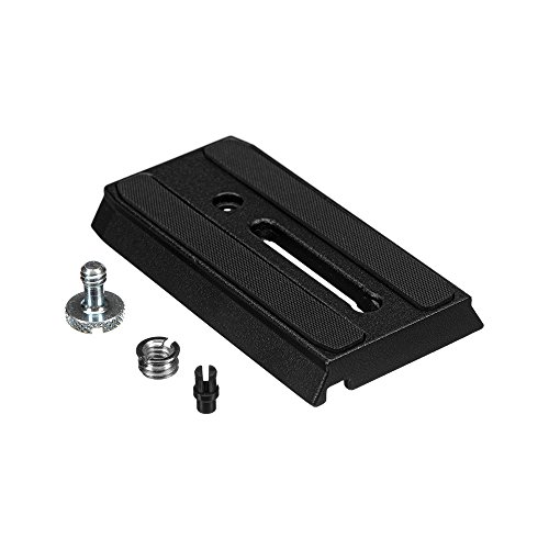 manfrotto head 501 - Manfrotto 501PL Rapid Connect Sliding Plate with 1/4'' and 3/8'' Camera Fixing Screws,Black