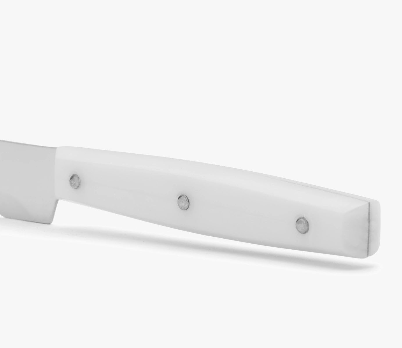 Arcos Cuchillos de Mesa - Hoja Serrada Acero Inoxidable Nitrum 110 mm - Cuchillo de Postre - Mango Nylon Blanco - Serie C - Mayor Durabilidad y Corte Preciso
