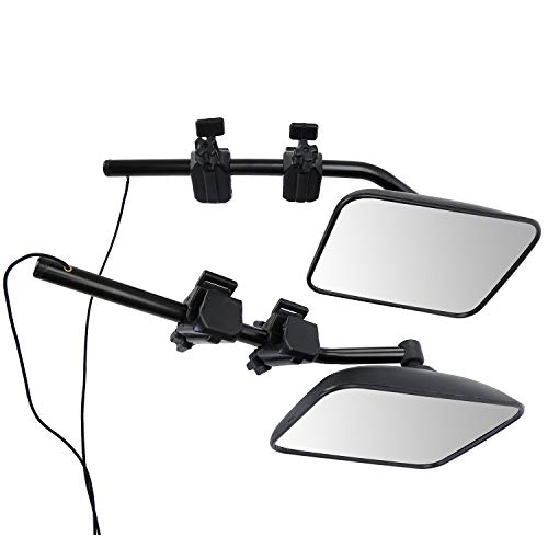 Homeon Wheels Universal Towing Mirror Convex Extended Mirror Clamp on Vehicle Trailer Truck Driver and Passenger Sides - Thumbnail 4