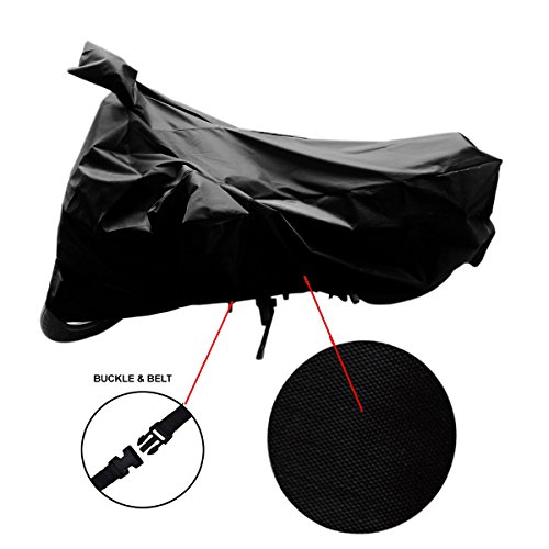Image of Aksmit Universal Two Wheeler Bike /Scooty Body Cover Heat Protectio /Water Resistance /UV-Rays /Birds Dropping /Scratchproof /Dust Proof (Black)