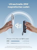 UGREEN MagFlow 10000mAh Qi2 25W Powerbank Magsafe mit USB-C 30W, (Grau) – Ansicht 2