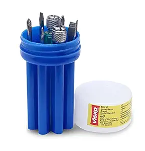 Visko 7 in 1 Long Handle Screwdriver Set With 8 Blades & Tester