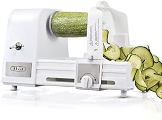 BELLA Hands-Free 4-in-1 Electric Spiralizer with Recipe Book, White