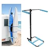 ALMULOO RV Hitch Mount Kayak Rack Fits up to 12'' Kayaks Vertical Standing Kayak Carrier 2'' Hitch Receiver Height Adjustable 150LBS for RV Truck SUV Steel