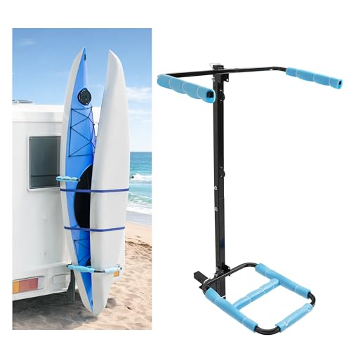 ALMULOO RV Hitch Mount Kayak Rack Fits up to 12'' Kayaks Vertical Standing Kayak Carrier 2'' Hitch...
