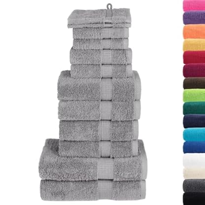 LLEZKBR Home & Garden,Linens & Bedding,Towels-home-12-teiliges Premium-Handtuch-Set, SOLUND Grey, 600 g/m² – Bild 3