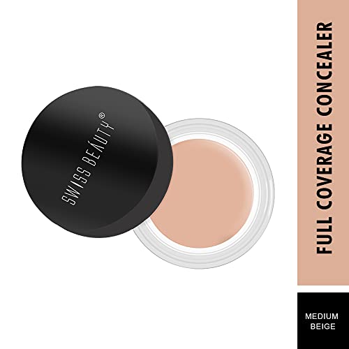 SWISS BEAUTY Full Coverage Matte Cream Concealer For Combination Skin, Face Makeup, Medium Beige, 15Gm, Pack Of 1 - Image 3