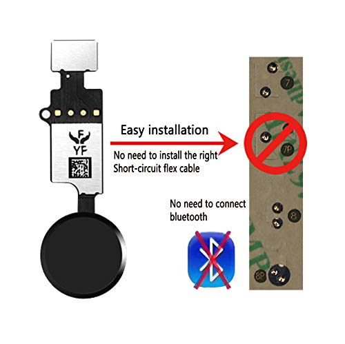 Gvkvgih Latest Home Button Replacement For Iphone 7 7Plus 8 8Plus, Home Button Main Key Flex Cable Assembly Replacement With Repair Tools For Iphone 7 7P 8 8P (Version4.0 Black) #TOP1