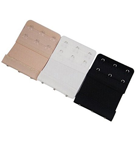 Hosaire 3X Farbe BH-Verlängerung für BHS mit 3 Haken Frauen Weichen Rücken BH Band Extender