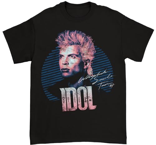 Image of Billy Idol Whiplash Smile T-Shirt-Amazon Exclusive, Black, L