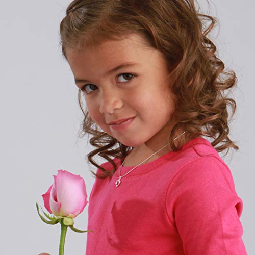 Precious Pieces Girl's Sterling Silver Necklace with Open Heart Charm2