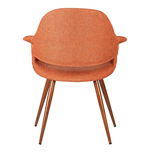Armen Living Phoebe Dining Chair In Orange Fabric And Walnut Wood Finish #TOP3