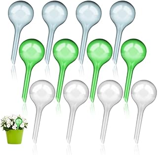 Xinzistar 12Pcs Plant Watering Globes Devices Self Watering Glass Bulbs System for Outdoor Indoor Large House Hanging Basket Plants Automatic Plant Waterer Indicator Plant Drip Feeder Watering Spikes