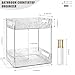 TENDER EPOCH 2-Tier Bathroom Counter Organizer Countertop Storage, Dresser Organizer Vanity Tray for Makeup, Perfume Organizer Cosmetics Skincare Shelf - Clear