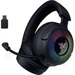 Razer Kraken V4 - Wireless Gaming Headset (3 Modes Connectivity, TriForce 40mm Drivers, 9-Zone RGB Earcup Lighting, Mix & Volume adjustments, THX Spatial Audio) Black