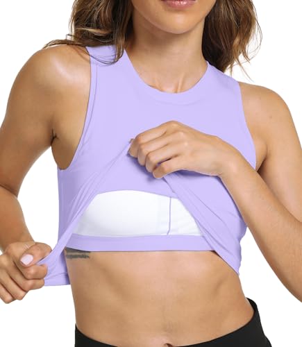 Image of Sports Bras for Women Removable Padded Athletic Yoga Running Crop Tops Sleeveless Gym Workout Tops
