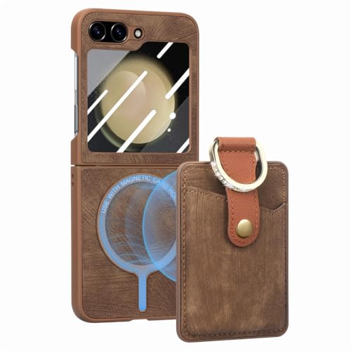 Portefeuille en Cuir Samsung Z Flip 5 ENILSA Étui Chic Marron