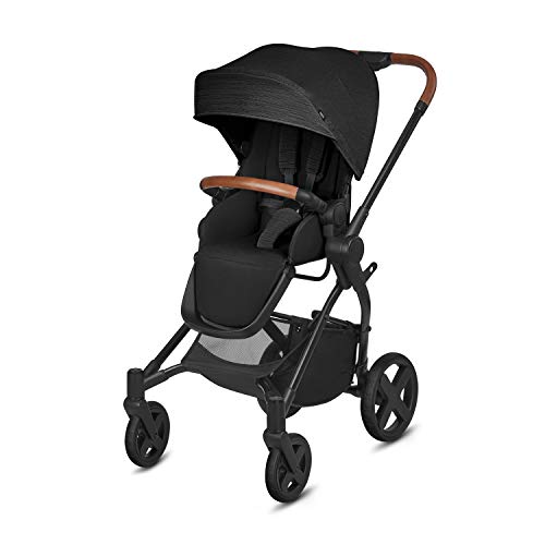 cbx Kinderwagen Kody Lux mit wendbarem Sportsitz, Mit Details in Leder-Optik, Inkl. Regenverdeck, Ab Geburt bis 15 kg, Smoky Anthracite
