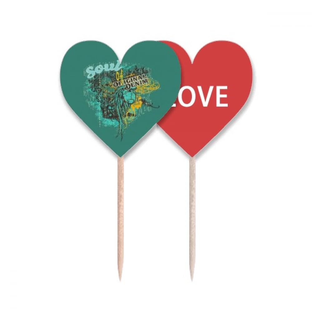 Pique cupcake love heart pour vos soirées à thème graffiti street et fêtes