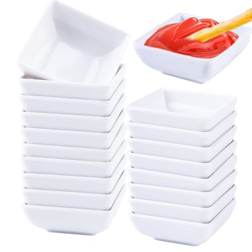 Set di 12 Ciotole Portasalsa Quadrate 7,5x7,5x3 cm - Ciotoline Multiuso per Sushi, Aperitivi, Snack e Salse di Soia - Design Impilabile Antigoccia - Ideali per Frutta, Spezie, Patatine e Contorni