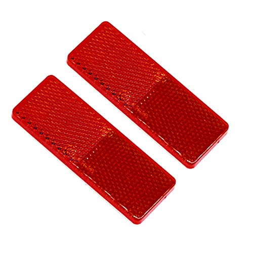 ETUKER 2 reflectores, reflector rectangular de remolque, Reflector de lente de luz trasera, reflectores para poste de puerta de cerca de caravana/camión/remolque/barco/motocicleta
