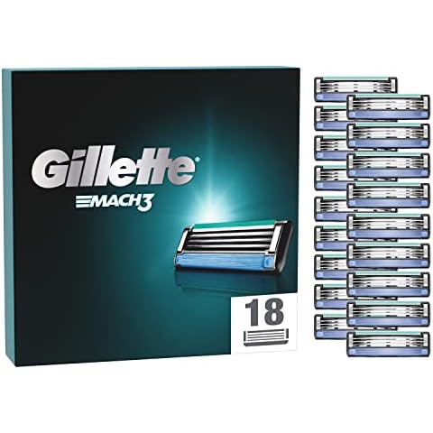 Gillette Mach3 Rasierklingen, 18 Ersatzklingen für Nassrasierer Herren mit 3-fach Klinge, 18 Stück (1er Pack) Cover