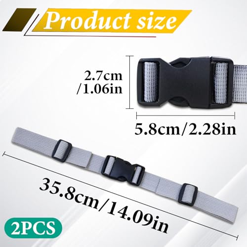 Image of FuninCrea 2 Pair Backpack Chest Strap, 2.5cm Adjustable Sternum Straps for Backpacks Chest Harness Strap Quick Release Backpack Straps Backpack Clips Anti-Slip for Pack Luggage (Grey)
