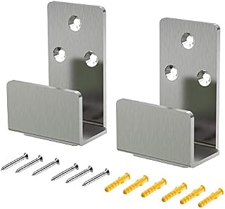 VANROUG 2PCS Sliding Barn Door Floor Guide Stainless Steel Adjustable Closet Floor Guide for Bottom of Sliding Doors Wall Mount Barn Door Hardware,Barn Door Lower Guide