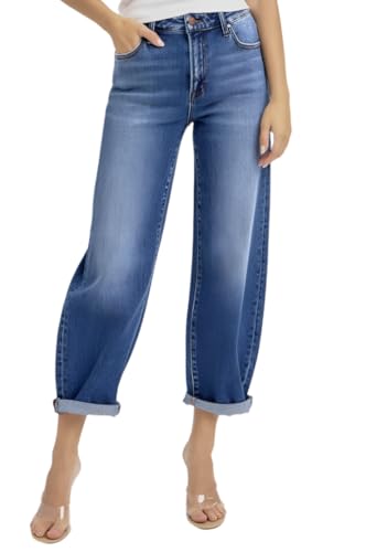 Risen High Rise Cropped Barrel Jeans