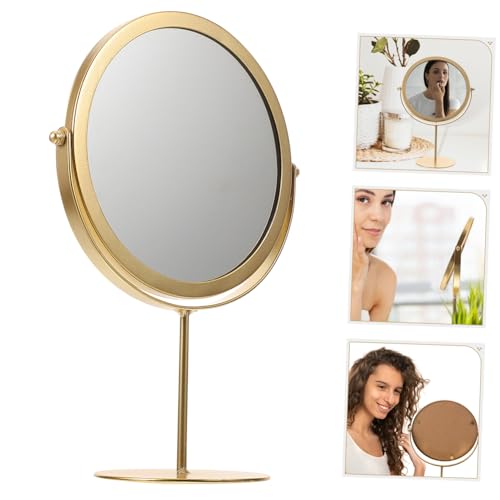 Espejo de Maquillaje Decorativo Redondo Dorado miniatura 3