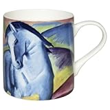 Mug en porcelaine de qualité de la marque allemande Könitz, Franz Marc: Cheval Bleu I. Idéal pour un cadeau, compatible avec micro-ondes et lave-vaisselle. 400ml.