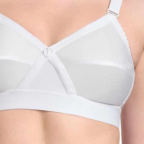 Image of TRYLO KPL Women's Cotton Non-Padded Bra Black /Black Currant /Butter SCOT /Coral /MARUN /Rasberry /Rose Gold /Nude /Sapphire /Skin /White 30 to 40 Available Cups C to I