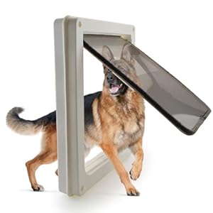 RUYICZB Hundeklappe für Große Hunde Weiß S