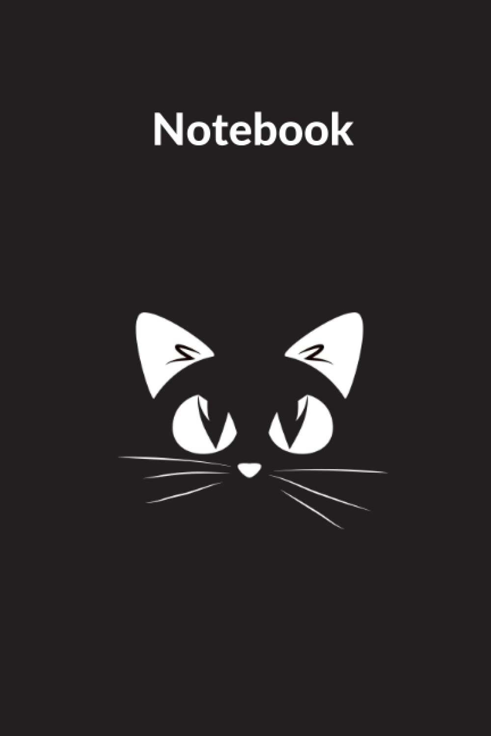 Black cover with cat illustration 120 pages notebook