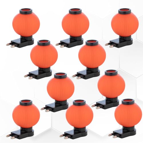 Image of Hi-Plasst Red Plug in LED Night Lamp - 10 Piece Energy-Efficient 0 Watt Bulb Lamp for Bedroom, Wall Lighting & Side Table Use