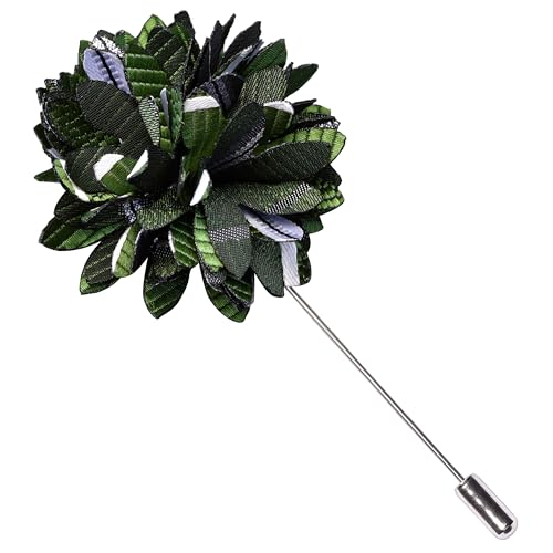 Image of GUSLESON 3.15 inch（8cm） Mens Stripe Tie and Lapel Pin Necktie Hankerchief Cufflinks Set for Men