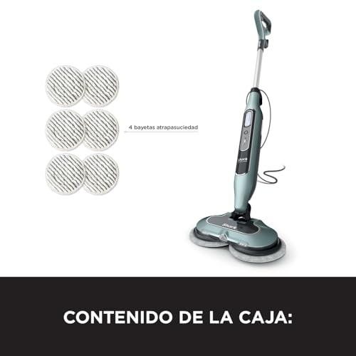 Shark Mopa de vapor automática, Tecnología Steam Blaster y 6 bayetas Dirt Grip, 3 configuraciones de vapor, elimina manchas y suciedad en suelos duros, cable de 8 m, verde salvia, S8201EUCP - imagen 9