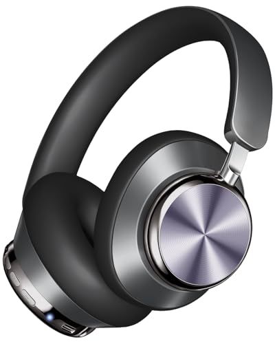 Wentronic Y03 Bluetooth Headphones Wireless Active Noise Cancelling Over Ear Headphones 48 Hours Playtime High Sound Quality 6 EQ Music Mode Headphones with Soft Ear Cushion - Grey