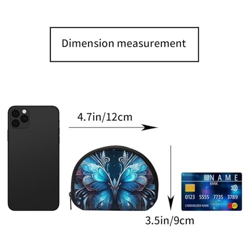 Portable Coin Purse Glowing-Butterfly-Wings Mini Zippered Money Pouch Card Holder2