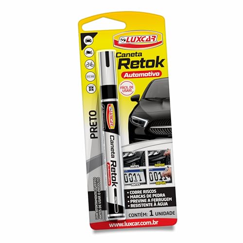 Luxcar - Caneta Retok Automotivo Tira Riscos - Cor Preta