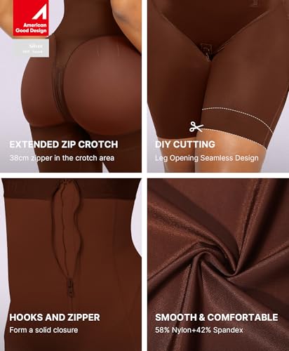 Image of SHAPELLX High Waist Butt Lifting Tummy Control Shapewear Shorts | Under dress shorts,15-inch crotch zipper, breathable stretch fabric, anti-roll support,easy bathroom access, everyday wear