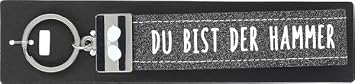 Depesche 004298-111 Loops Key fob Made of Felt, with Engraved Metal Finish and Iconic Print, Follow Your Heart, red, Approx. 18.7 x 4.4 x 1 cm, ca, 18,7 cm