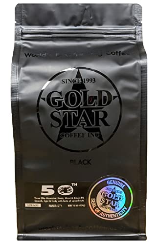 hawaiian gold kona coffee - Gold Star Coffee 50th - 100% Hawaiian Coffee Blend - Kona, Maui & Kaui Pea Berry - Low Acid Coffee